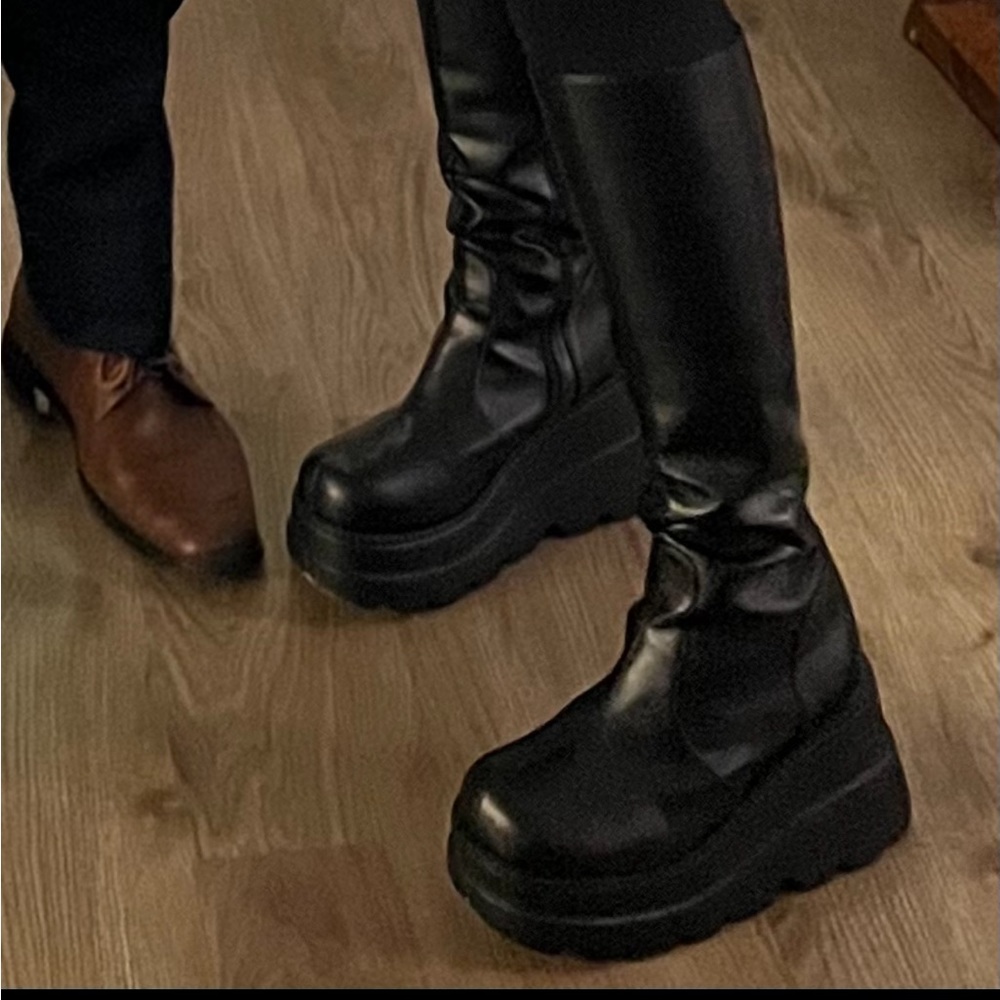 Platform knee high boots